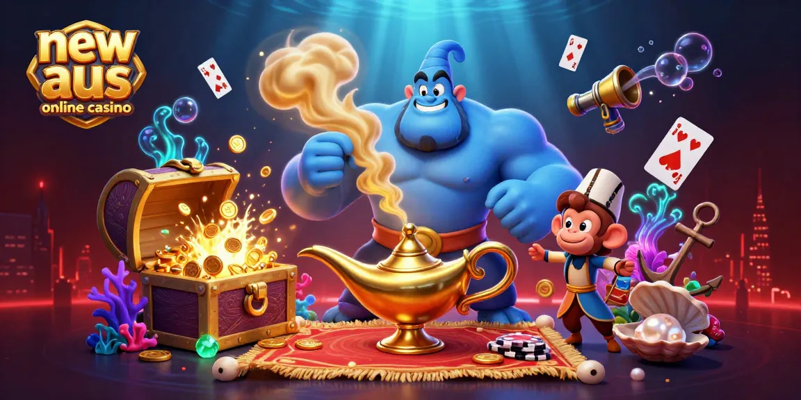 Experience thrilling action at new aus online casino with a vibrant 3D casino fantasy scene.