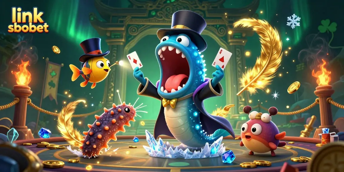 Engage in exciting betting action with link sbobet, featuring vibrant characters and dynamic elements in a casino setting.