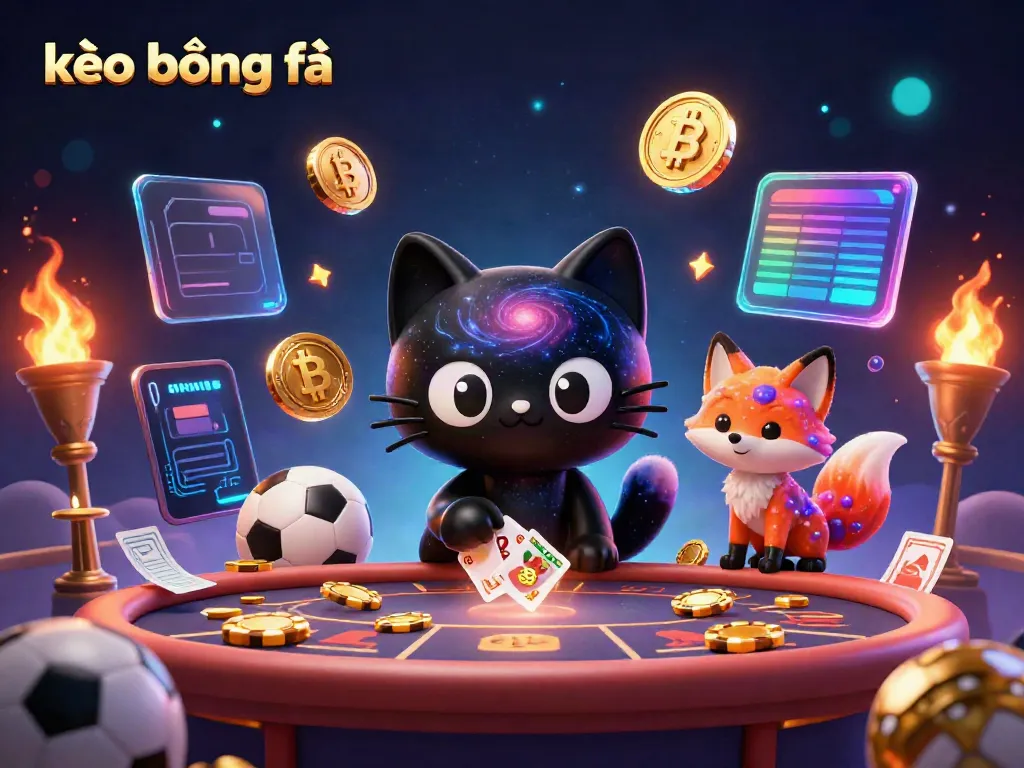 Place your bets with kèo bóng đá in this vibrant casino scene featuring energetic characters.