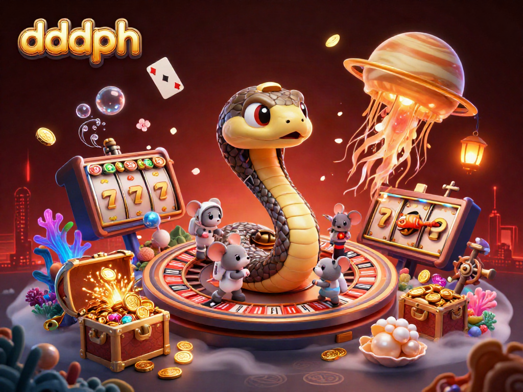 Experience the thrill of dddph with this dynamic cosmic casino scene featuring betting astronaut mice and a celestial jellyfish dealer.