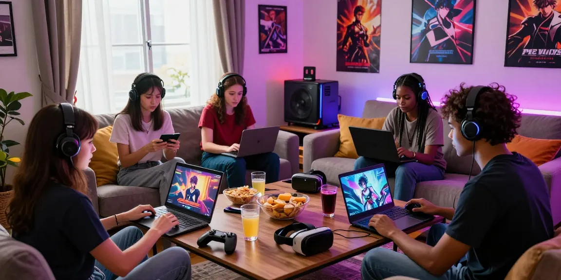 Engaging players immersed in femboy hentai games in a vibrant gaming environment.