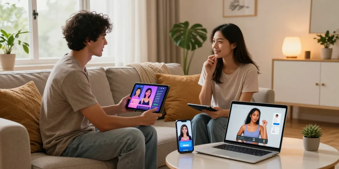 Couple engaging with AI sex technology for modern intimacy solutions.