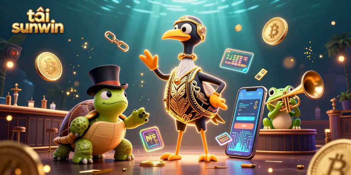 Play and enjoy exciting games with tải sunwin platform featuring vibrant characters and crypto elements.