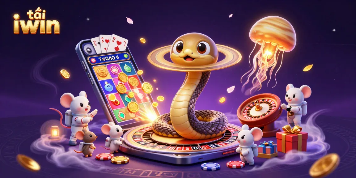 Spin the reels and win with tải iwin showcased in this vibrant cosmic casino scene.