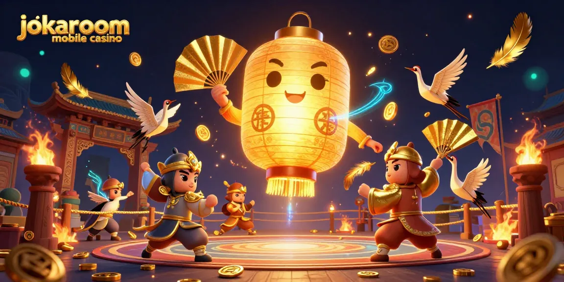 Experience the excitement at jokaroom mobile casino with animated characters under a dazzling night sky.
