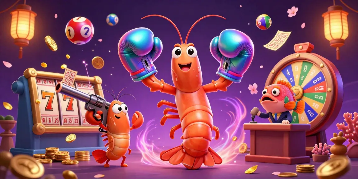 M98 games shine as the mantis shrimp and sidekick animate a vibrant casino scene with dynamism.